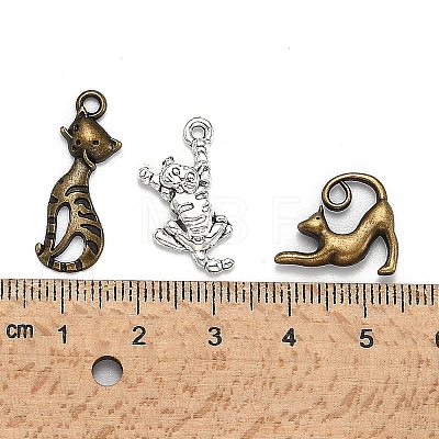 Kitten Theme Tibetan Style Alloy Pendants TIBEP-MSMC018-M2-1