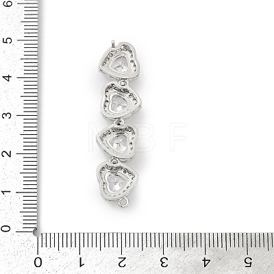 Brass Micro Pave Clear Cubic Zirconia Connector Charms KK-G526-17P-1