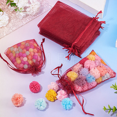 50Pcs Organza Bags Jewellery Storage Pouches Wedding Favour Party Mesh Drawstring Gift OP-TA0001-16D-1