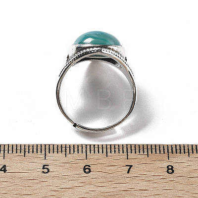 Natural Banded Agate Adjustable Rings G-P560-03AS-16-1