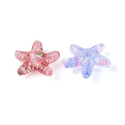 Transparent Spray Painted Acrylic Beads ACRP-T011-03M-1