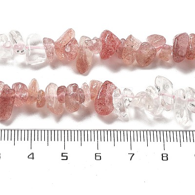 Natural Quartz Crystal & Strawberry Quartz Beads Strands G-L610-A26-01-1