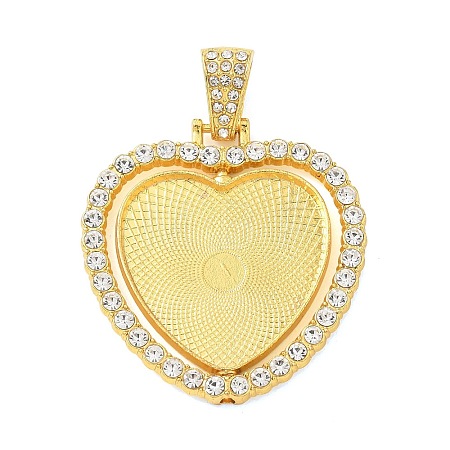 Alloy Rhinestone Pendant Cabochon Settings RB-CBA40A4-01G-02-1