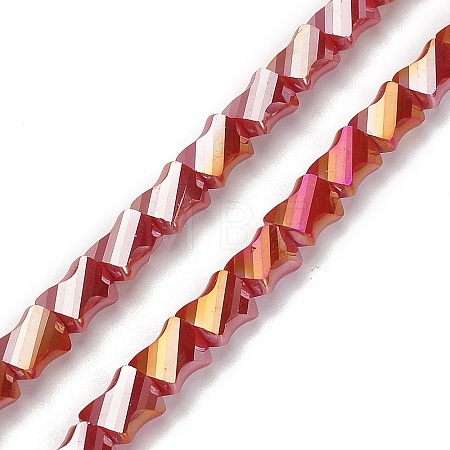 Electroplated Glass Beads Strands GLAA-G092-A-07-1
