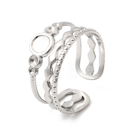 304 Stainless Steel Ring Components RJEW-P188-01B-P-1