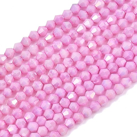 Electroplate Bicone Glass Beads Strands GL-T021-2.5x3mm-16-22-1