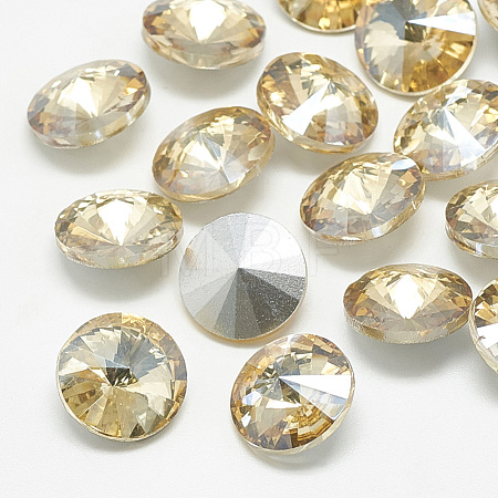 Pointed Back Glass Rhinestone Cabochons RGLA-T086-8mm-06-1