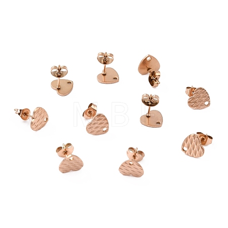 Ion Plating(IP) 304 Stainless Steel Stud Earring Findings STAS-I183-04A-RG-1