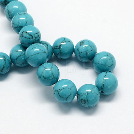 Dyed Synthetic Turquoise Gemstone Bead Strands TURQ-R032-6mm-XSS09-1