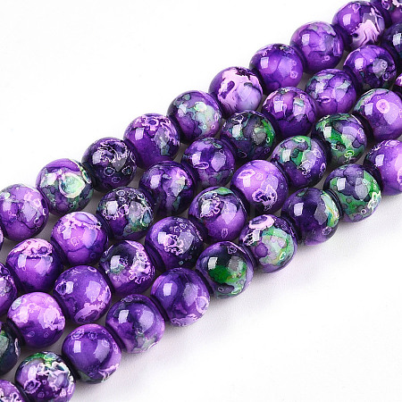 Baking Paint Glass Beads X1-DGLA-N003-8mm-A07-1