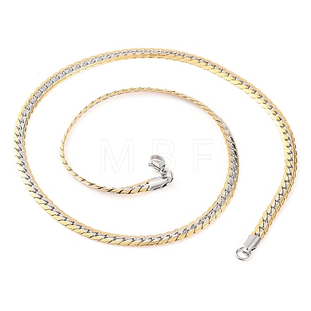304 Stainless Steel Twist Chain Necklaces for Women NJEW-G140-08B-GP-1