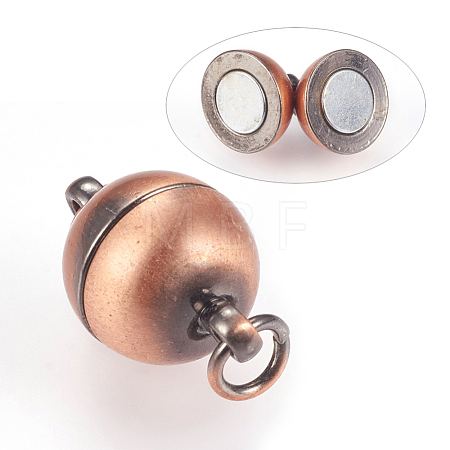 Brass Magnetic Clasps with Loops KK-E737-30R-1