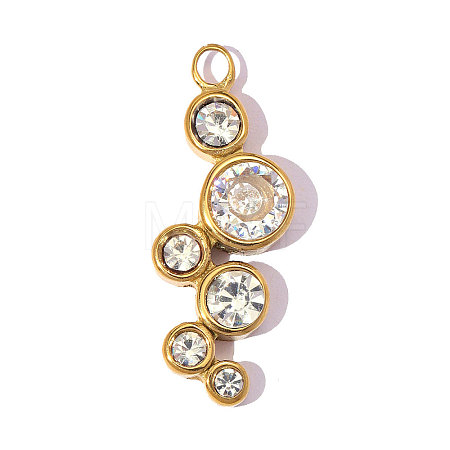 304 Stainless Steel with Crystal Rhinestone Pendants RB-OY001-08G-1