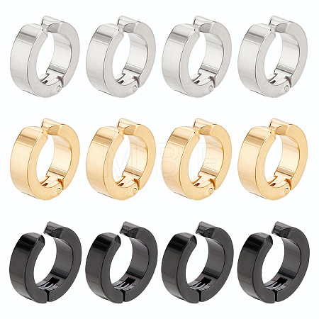 6 Pairs 3 Colors Ion Plating(IP) 304 Stainless Steel Cuff Earrings EJEW-UN0001-92-1