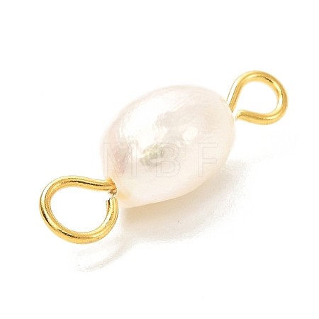 Natural Cultured Freshwater Pearl Beads Links Connectors X1-PALLOY-JF00941-02-1