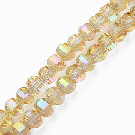 Electroplate Transparent Glass Beads Strands EGLA-N002-30-C11-1
