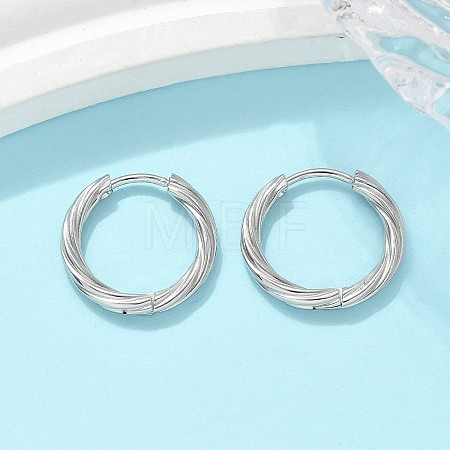 304 Stainless Steel Twist Hoop Earrings for Women EJEW-A130-02A-P-1