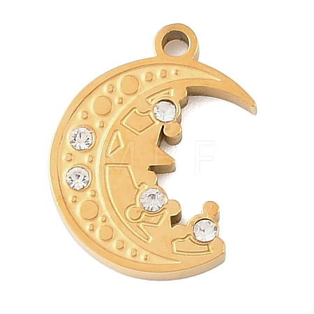 304 Stainless Steel Rhinestone Pendants RB-CBAB4B7-01E-G-1