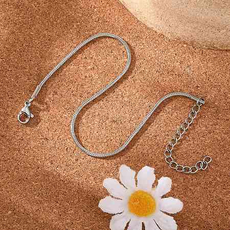 Tarnish Resistant 304 Stainless Steel Snake Chain Bracelets STAS-M175-10P-A-1