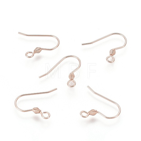 304 Stainless Steel Earring Hooks X-STAS-H436-04RG-1
