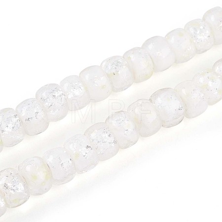 Luminous Handmade Silver Foil Glass Beads Strands FOIL-N029-02B-01-1
