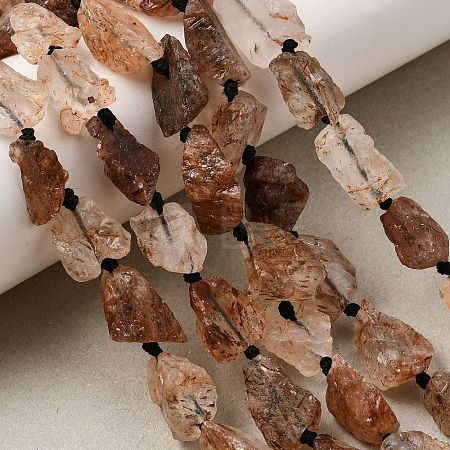 Raw Rough Natural Black Gold Rutilated Quartz Beads Strands GG-CBA4808-G01-01-1