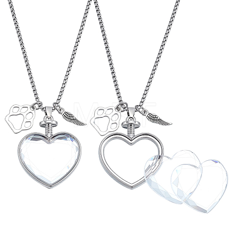 2Pcs Stainless Steel Chain Necklaces NJEW-DR00045-1