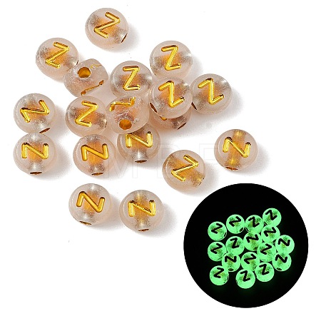 Luminous Transparent Acrylic Beads OACR-P037-01B-Z-1