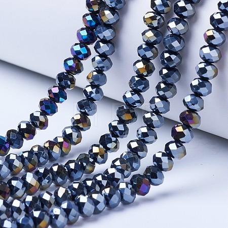 Electroplate Glass Beads Strands EGLA-A034-P4mm-B01-1