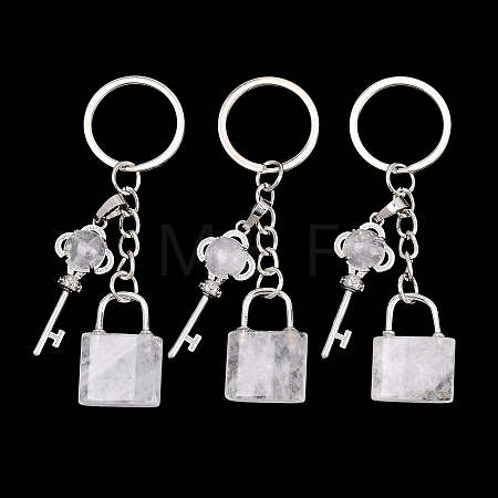 Natural Quartz Crystal Pendant Keychains KEYC-A016-01P-10-1