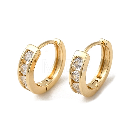 Brass Micro Pave Cubic Zirconia Hoop Earring EJEW-L271-20KCG-06-1