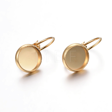 304 Stainless Steel Leverback Earring Settings X-STAS-F191-03G-8mm-1