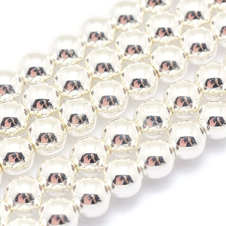 Electroplate Non-magnetic Synthetic Hematite Beads Strands G-L485-01E-S-1