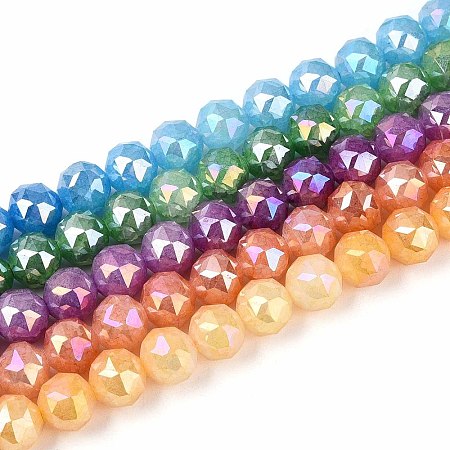 Anti-Tarnish Electroplate Glass Beads Strands GLAA-N064-6mm-M-1