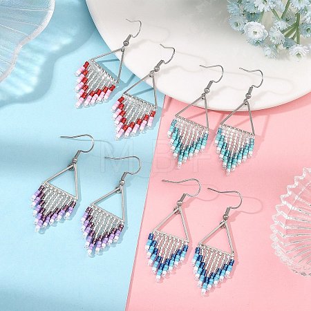 Glass Dangle Earrings EJEW-MZ00813-1