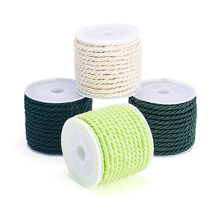 4 Rolls 4 Colors Round Polyester Cord OCOR-TA0003-88B-1