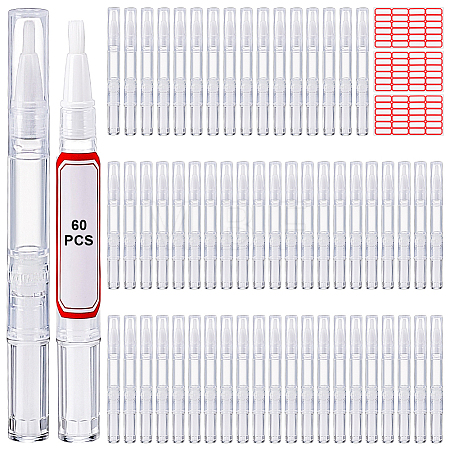 60Pcs Transparent PP Twist Pens MRMJ-AR0001-31-1