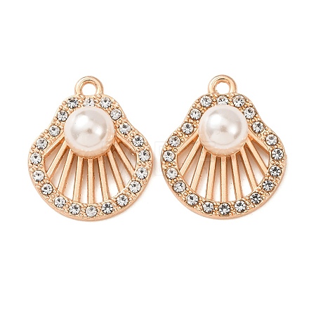 Alloy & ABS Imitation Pearl & Rhinestone Pendants FIND-K030-18A-G-1