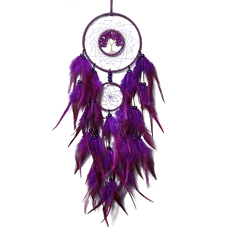 Iron & Glass Chips Pendant Hanging Decoration PW-WG35869-03-1