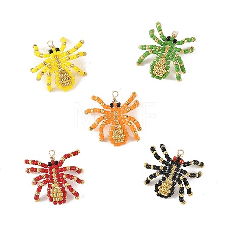 TOHO Glass Seed Beaded Pendants PALLOY-MZ01387-1