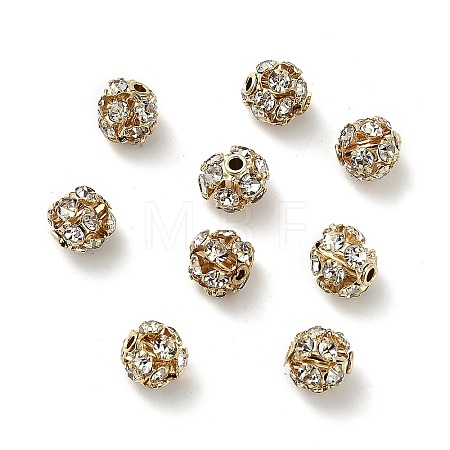 6mm Brass Rhinestone Beads X1-KK-S519-01A-01G-1