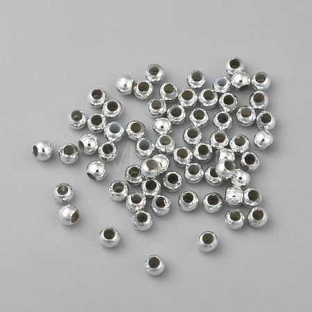 Plating Plastic Acrylic Round Beads PACR-L003-3mm-S-1