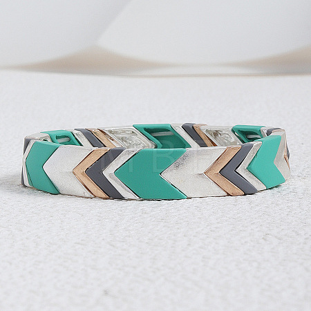 Zinc Alloy Arrow Pattern Multi-Color Cuff Bangles for Women FS-WG877A9-02-1
