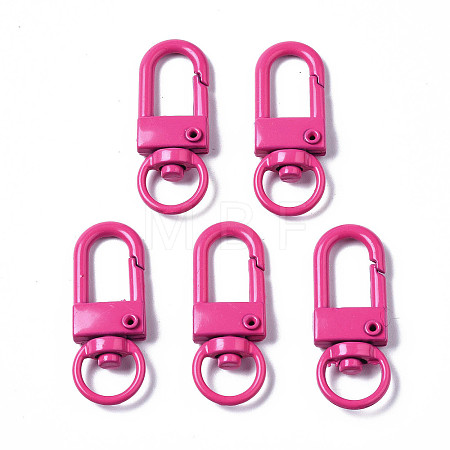 Spray Painted Eco-Friendly Alloy Swivel Snap Hooks Clasps PALLOY-T080-02H-NR-1