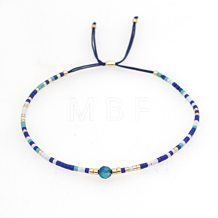Adjustable Glass Seed Bead Slider Bracelets for Women VT9382-37-1