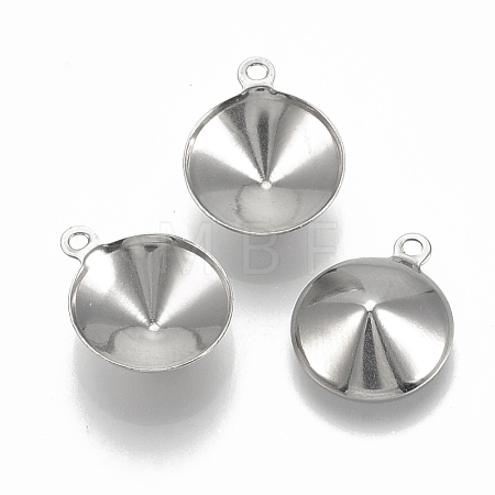Tarnish Resistant 201 Stainless Steel Pendant Rhinestone Settings STAS-S057-41D-1