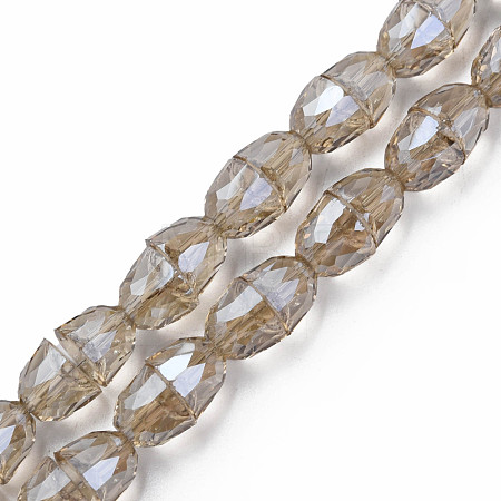 Electroplate Transparent Glass Beads Strands EGLA-N002-35-F04-1