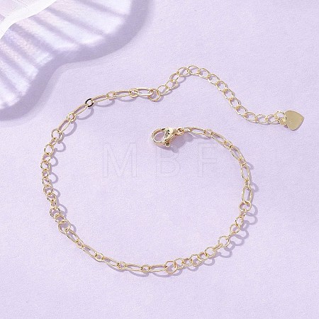 Brass Figaro & Rolo Chain Bracelets for Women BJEW-JB13157-1