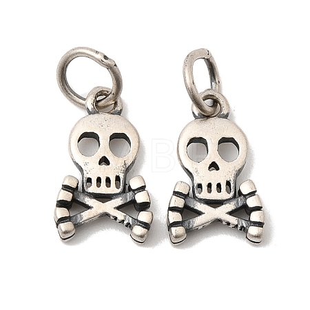 925 Sterling Silver Halloween Skull Charms STER-K188-10AS-1