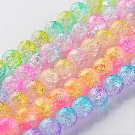 Crackle Glass Round Bead Strands CCG-M001-M-8mm-1